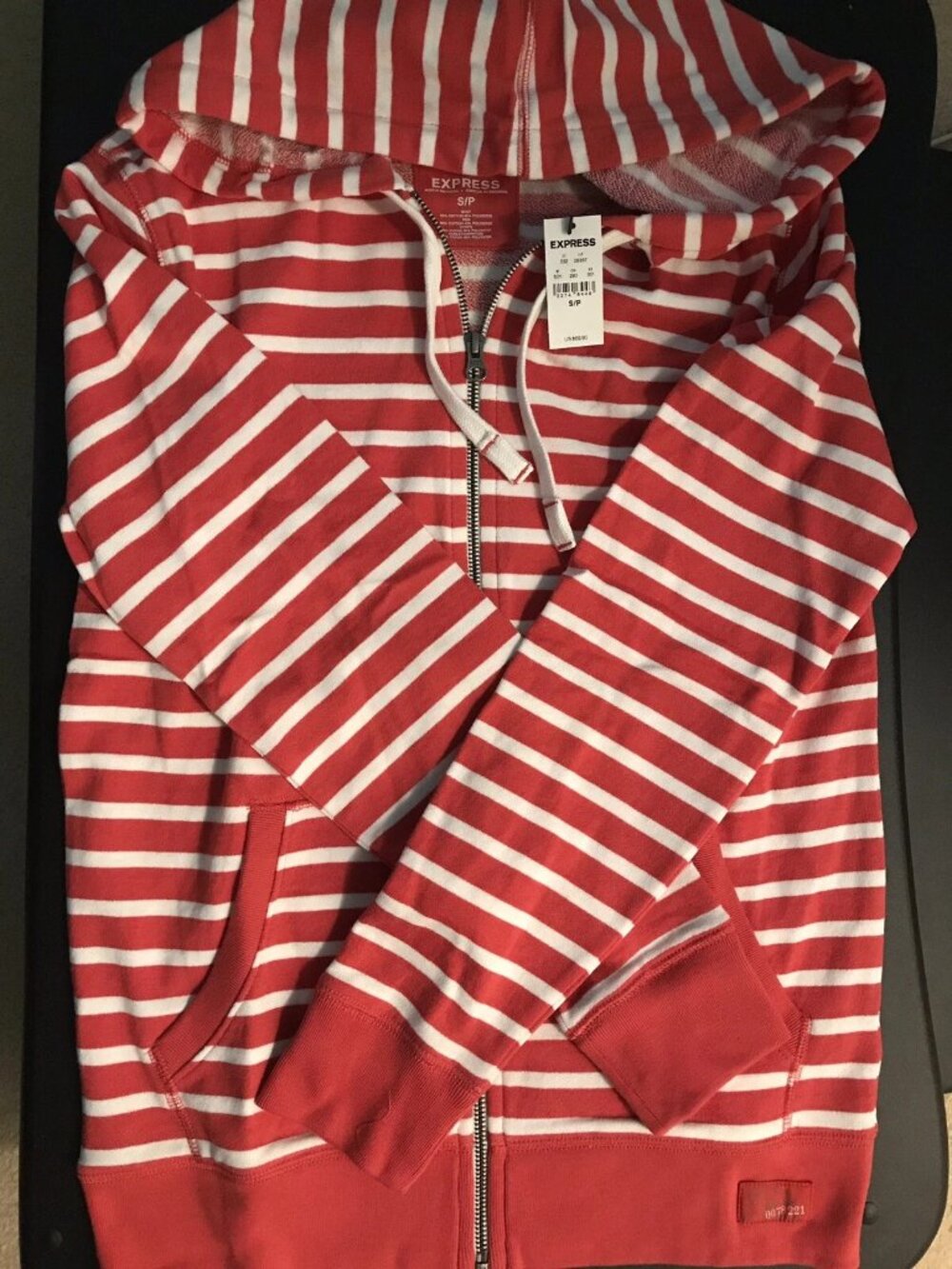 NWT Express Striped Zip Up Hoodie Small/Petite MSRP $69.90
